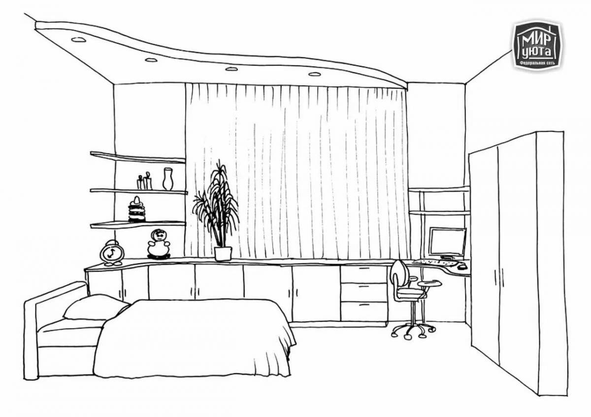 Crazy coloring page of my boy's room