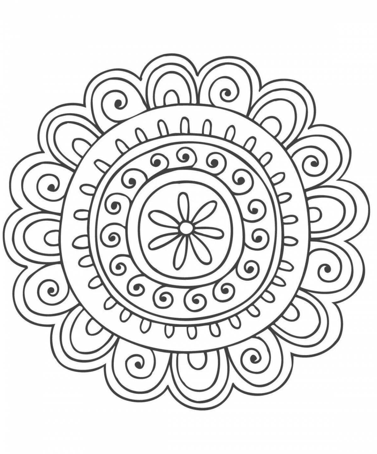 Cute tatar ornament coloring for kids