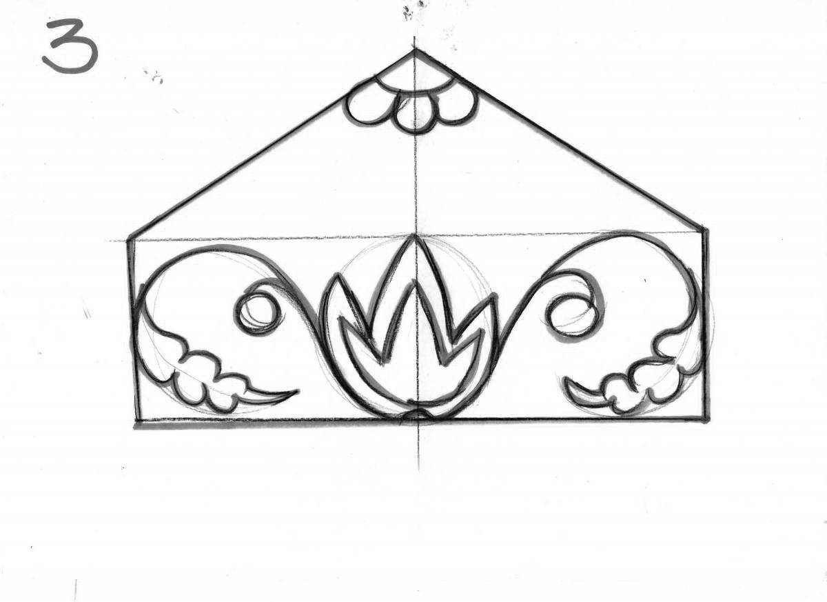Great tatar ornament coloring for kids
