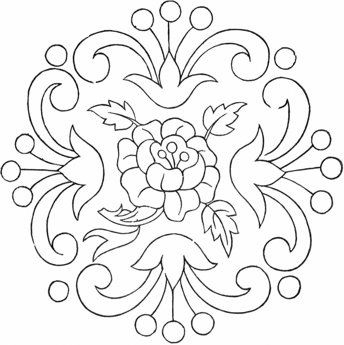 Joyful tatar ornament coloring for kids