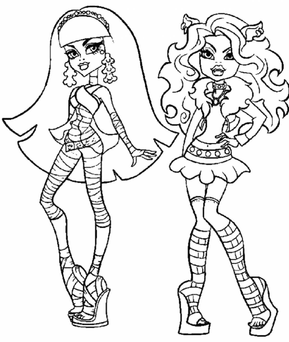 Colorful monster high coloring book for girls