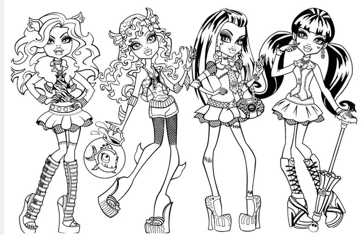Monster high freaky coloring for girls