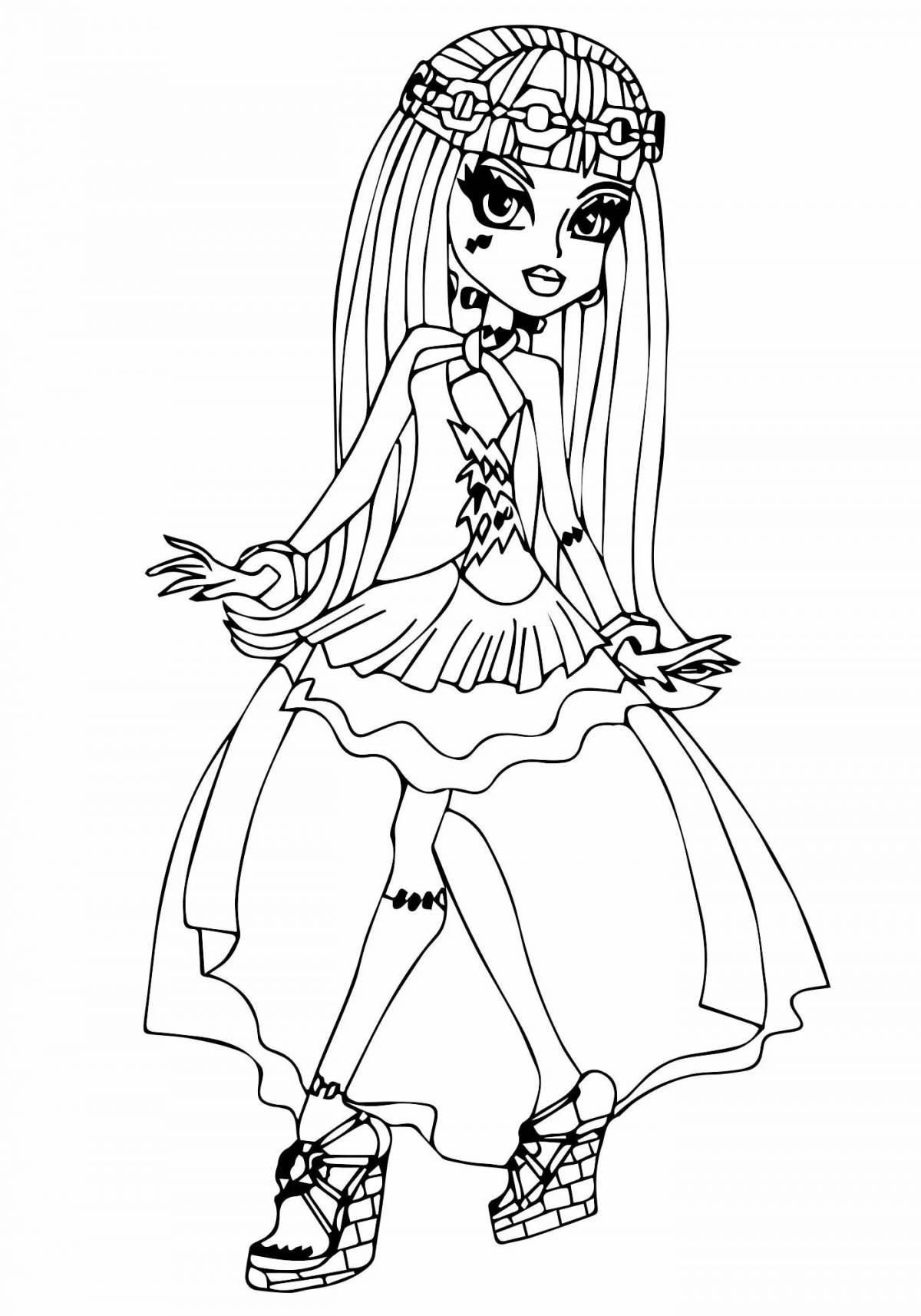 Serene coloring page monster high for girls