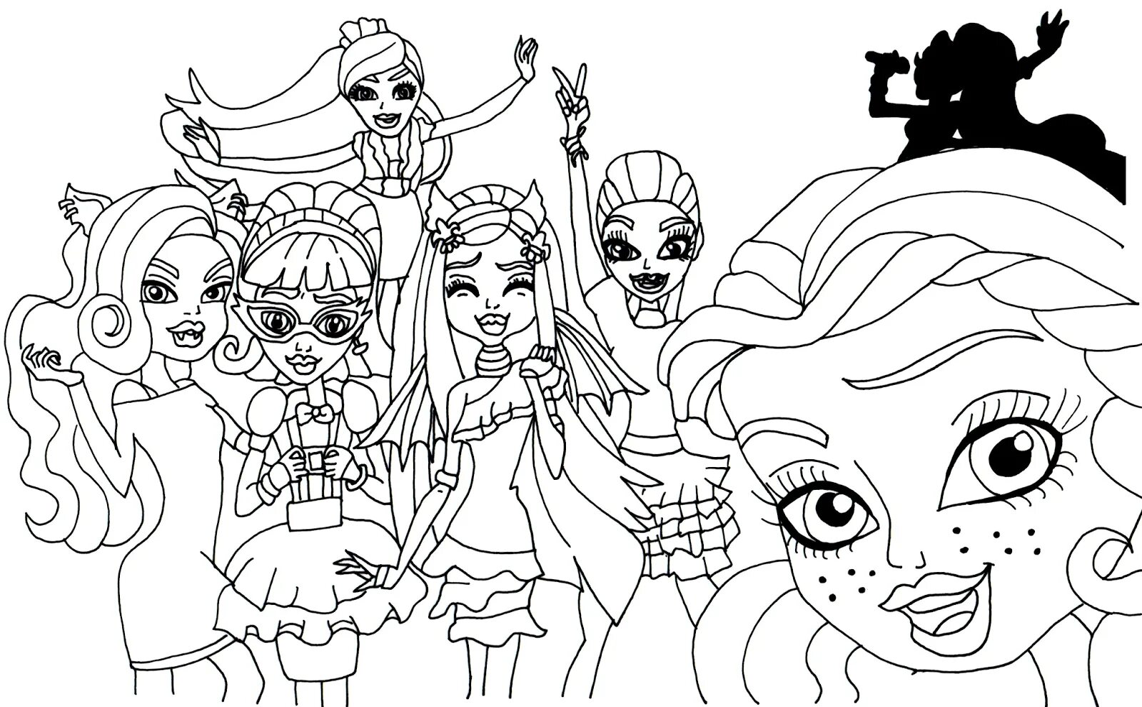 Stylish monster high coloring book for girls