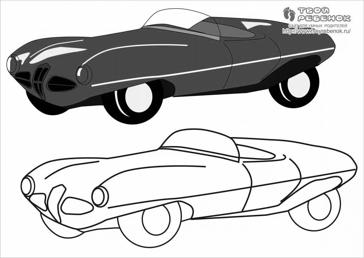 Coloring pages with colorful cars for boys