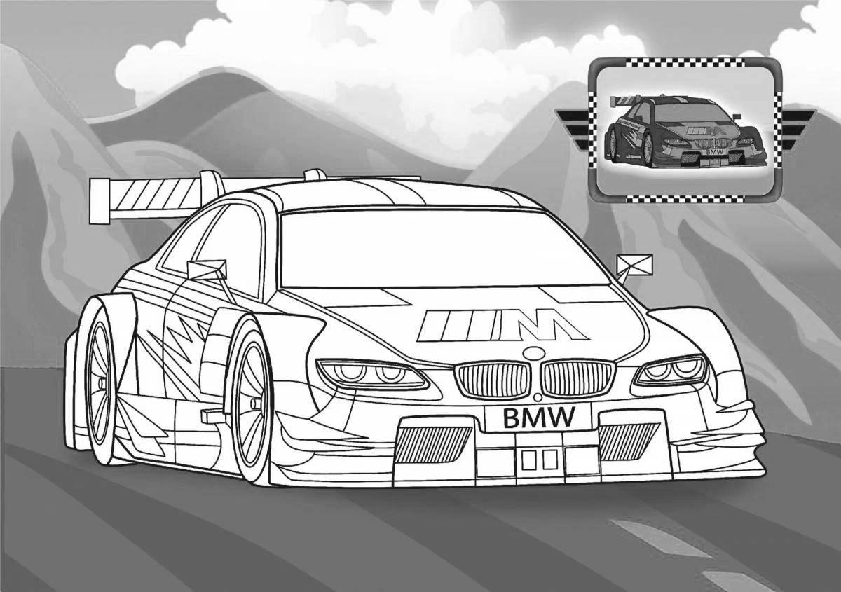 Colored explosive cars coloring pages for boys