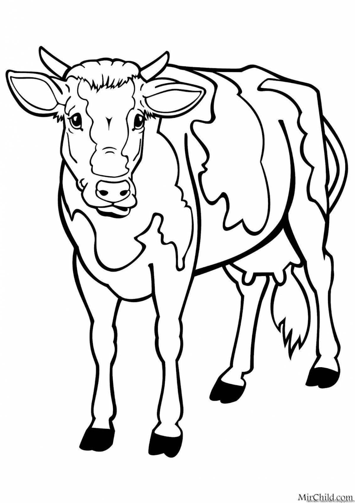 Очаровательный рисунок коровы для детей