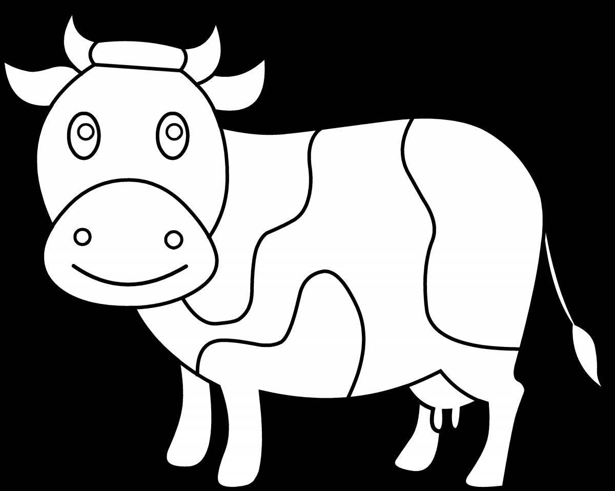 Изысканный рисунок коровы для детей