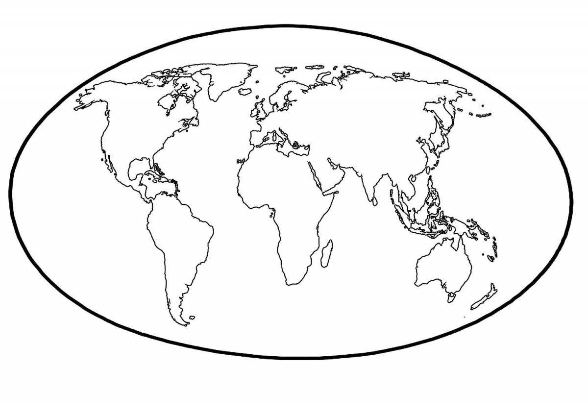 Яркая раскраска континенты земли для детей