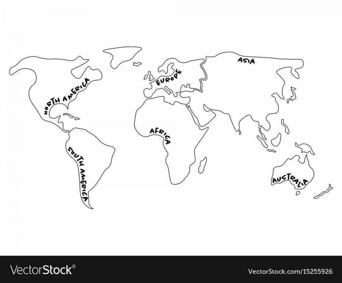 Увлекательная раскраска континенты земли для детей