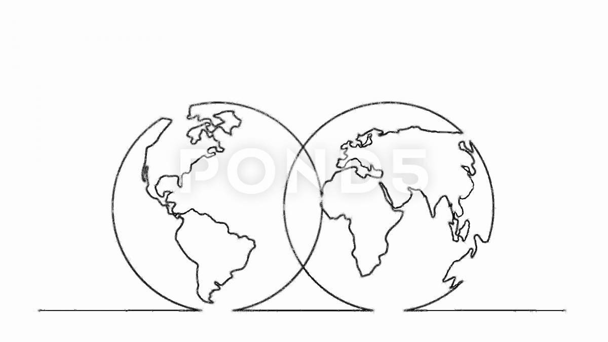 Fun coloring book earth continents for kids