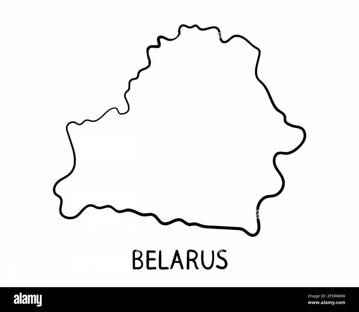 Веселая раскраска карта беларуси для детей