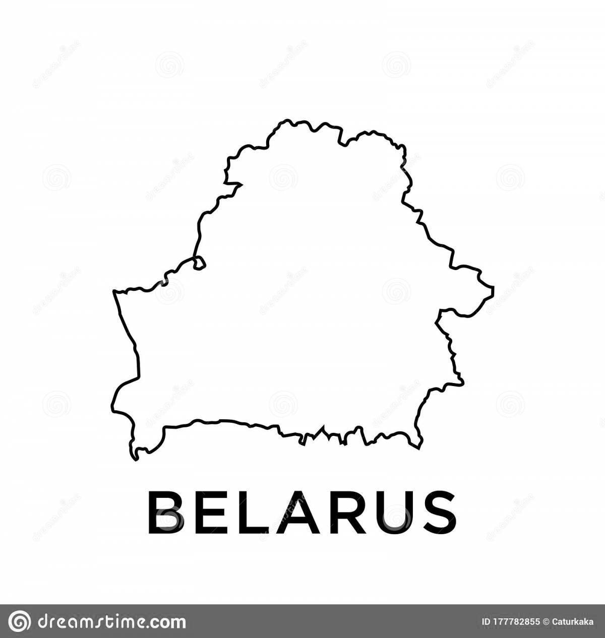 Веселая раскраска карта беларуси для самых маленьких