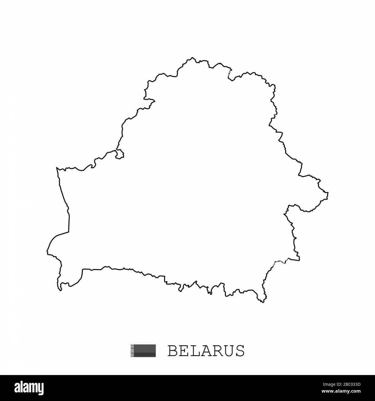 Fun coloring map of Belarus for the little ones