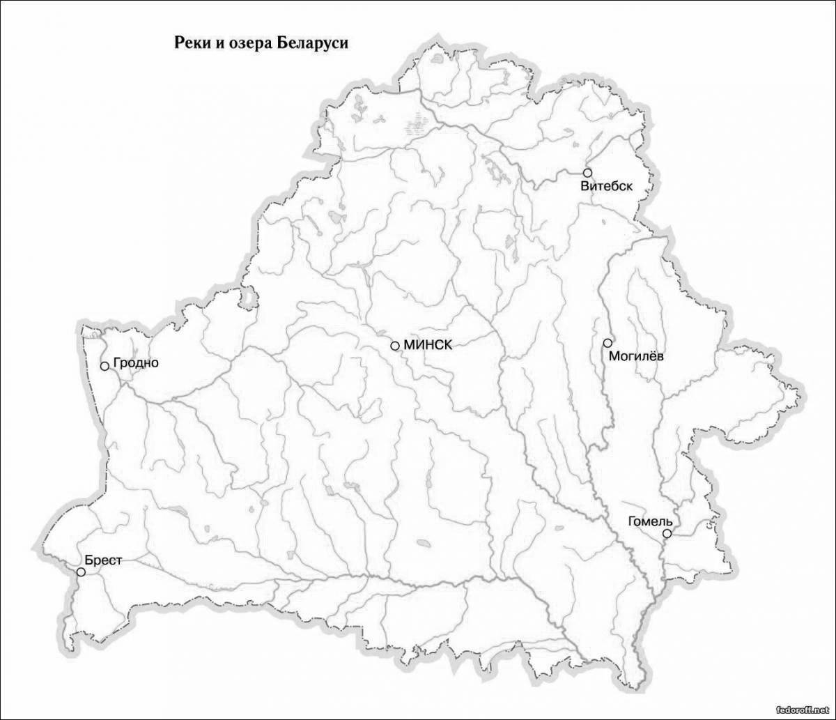Увлекательная раскраска «карта беларуси» для самых маленьких