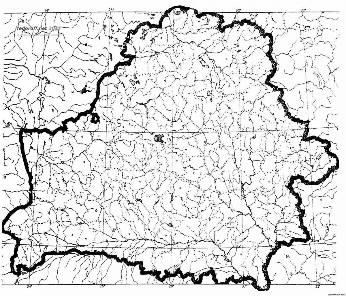 Fun coloring map of Belarus for preschoolers