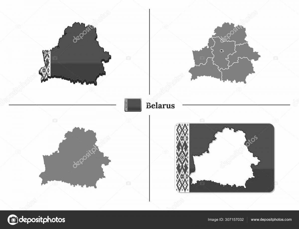 Creative map of belarus coloring for kids
