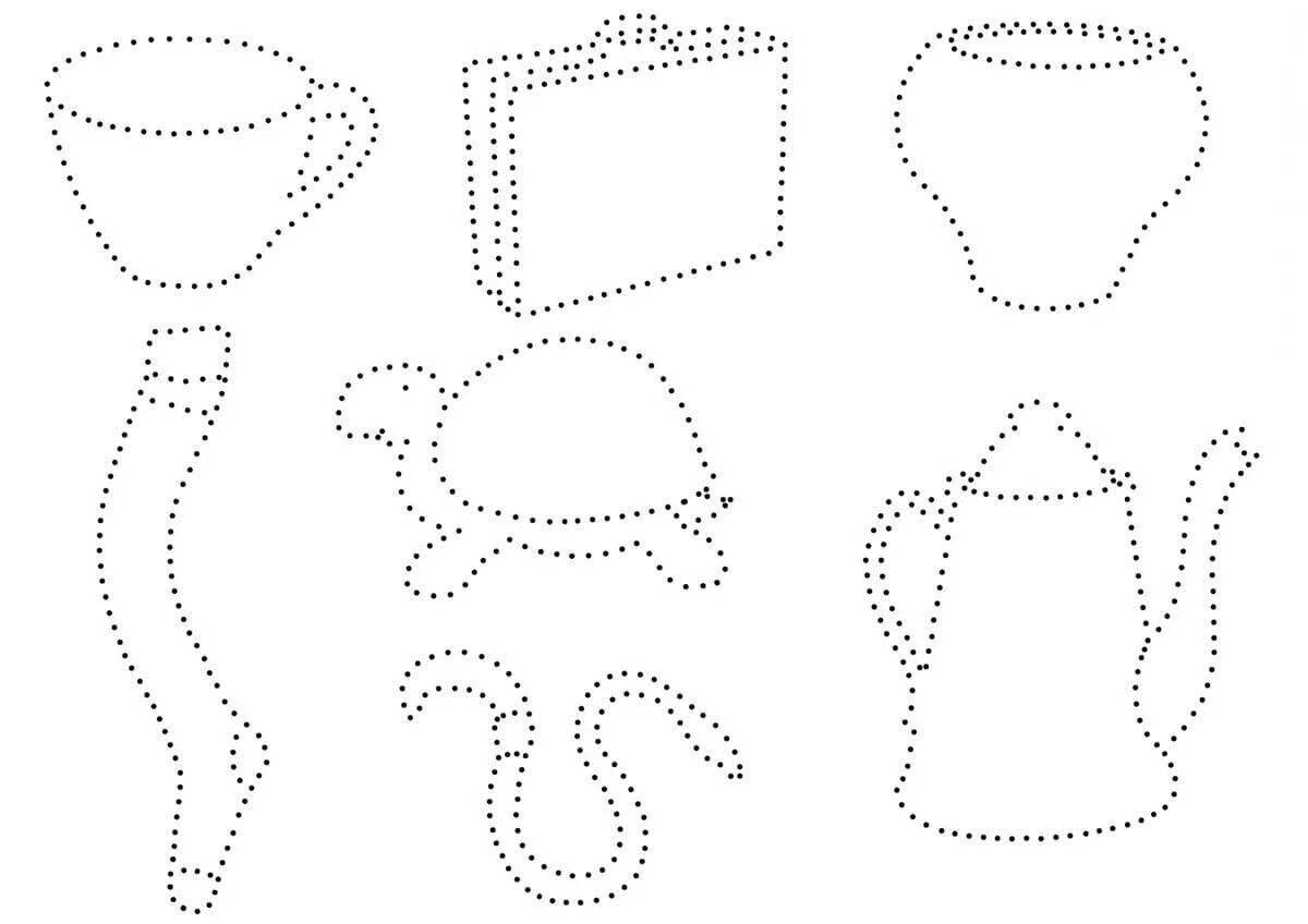 Fun dotted line coloring pages for kids