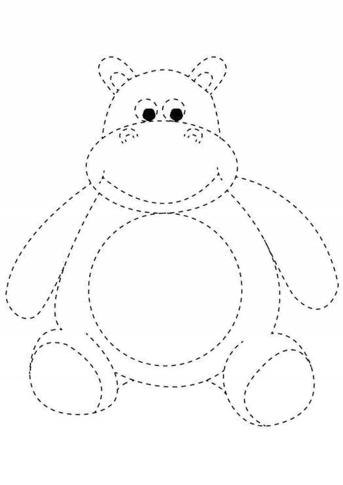 Colored dotted lines coloring pages for kids
