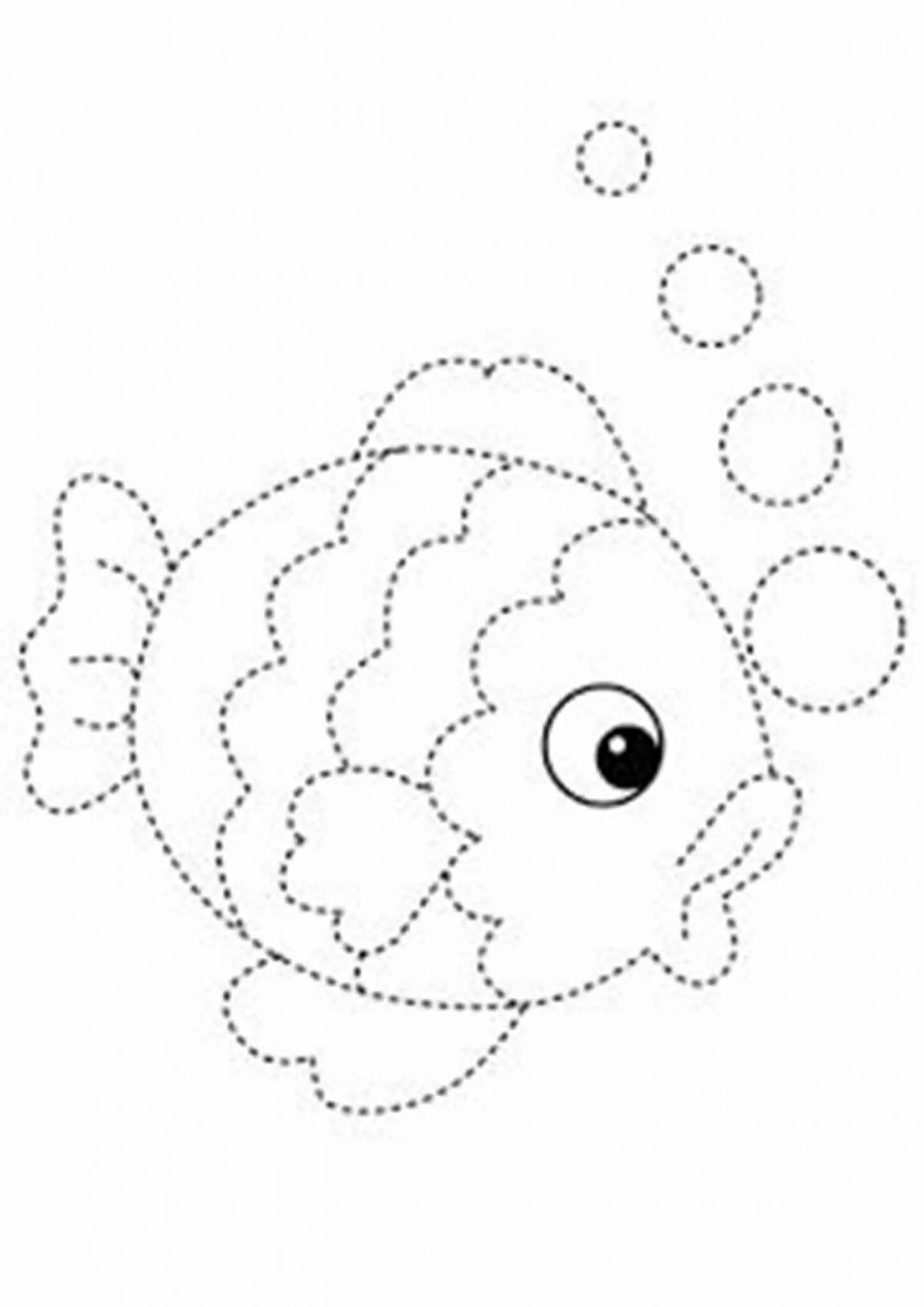 Coloring pages with dotted lines for kids