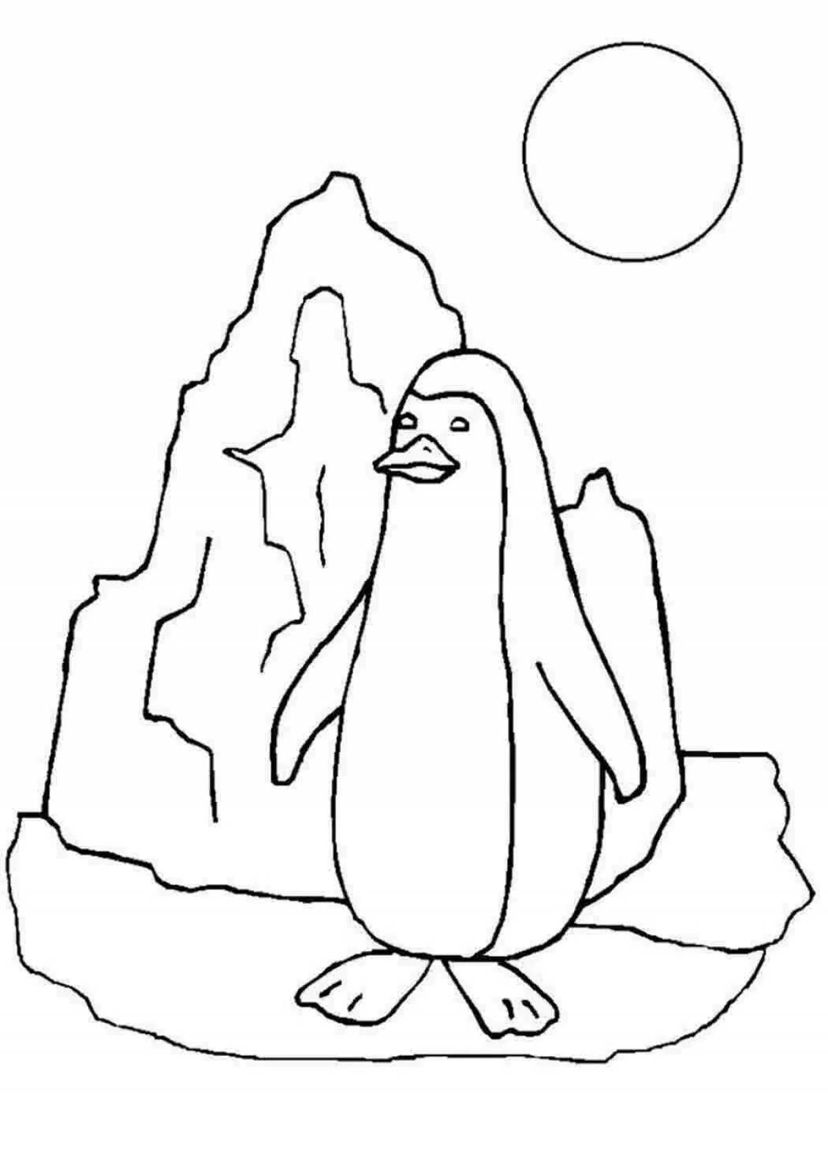 Coloring book jovial antarctica for children 6-7 years old