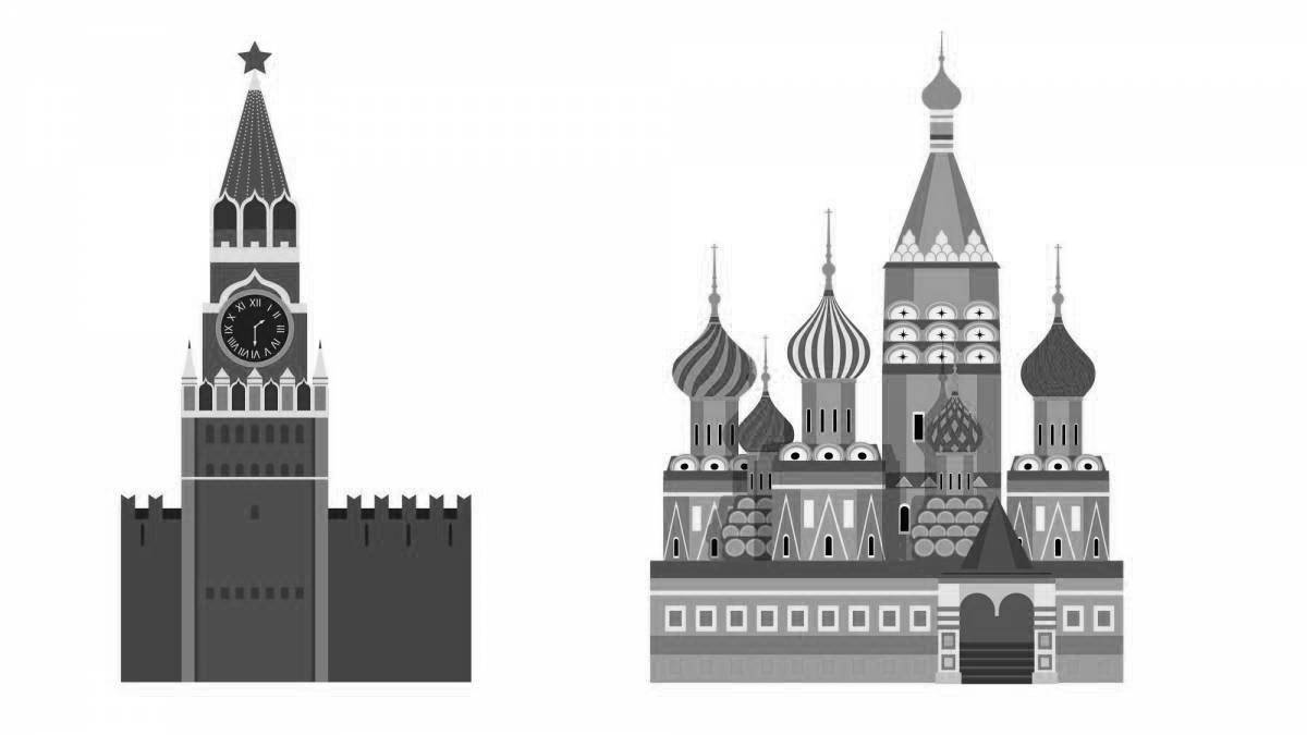 Раскраска славный кремль для дошкольников