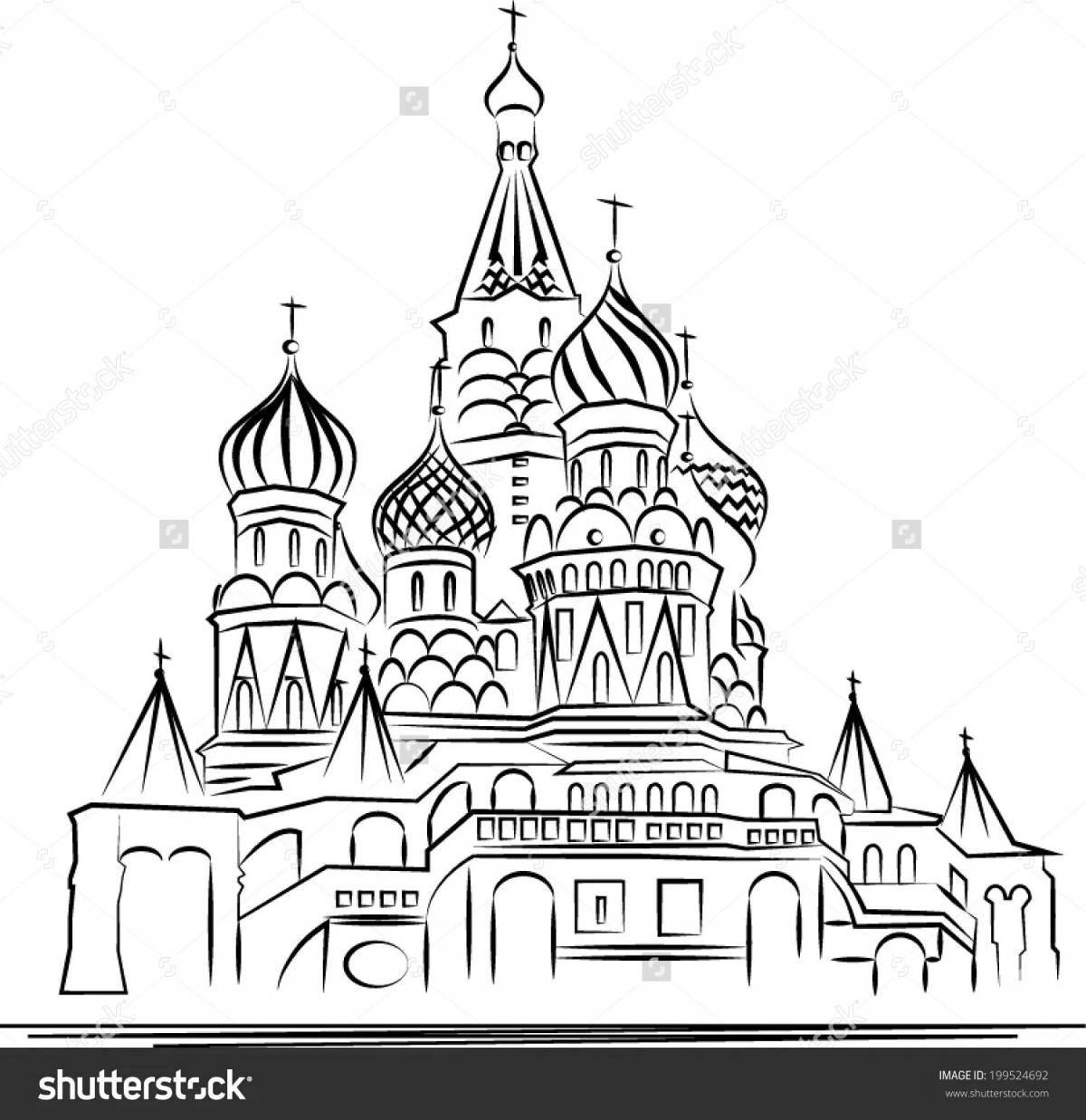 Раскраска очаровательный кремль для дошкольников