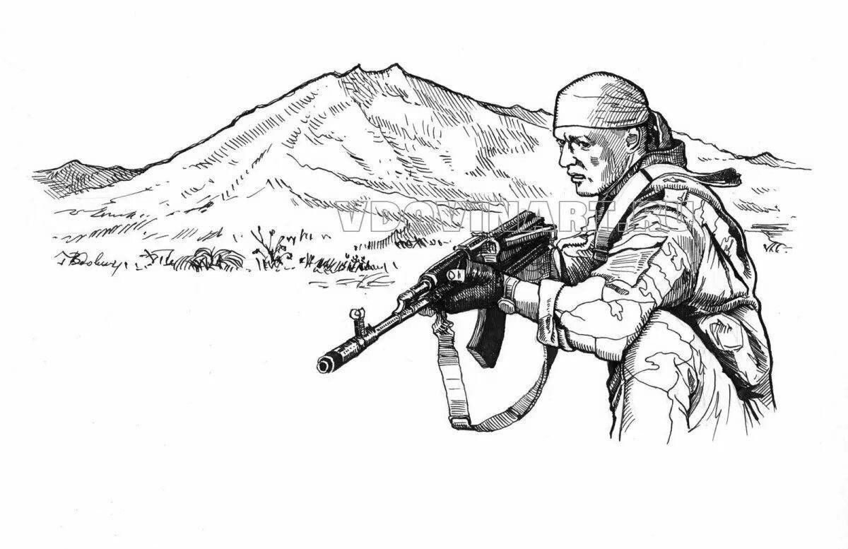Colorful afghanistan war coloring page for kids