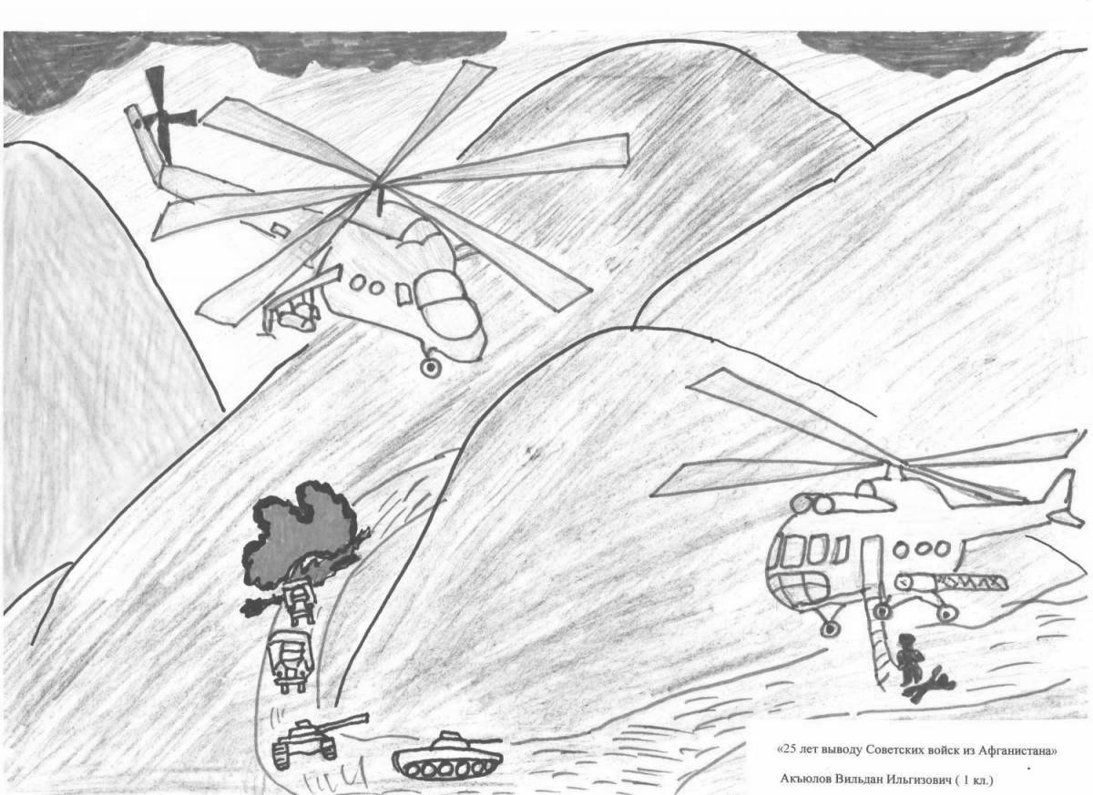 Exciting Afghan war coloring book for kids