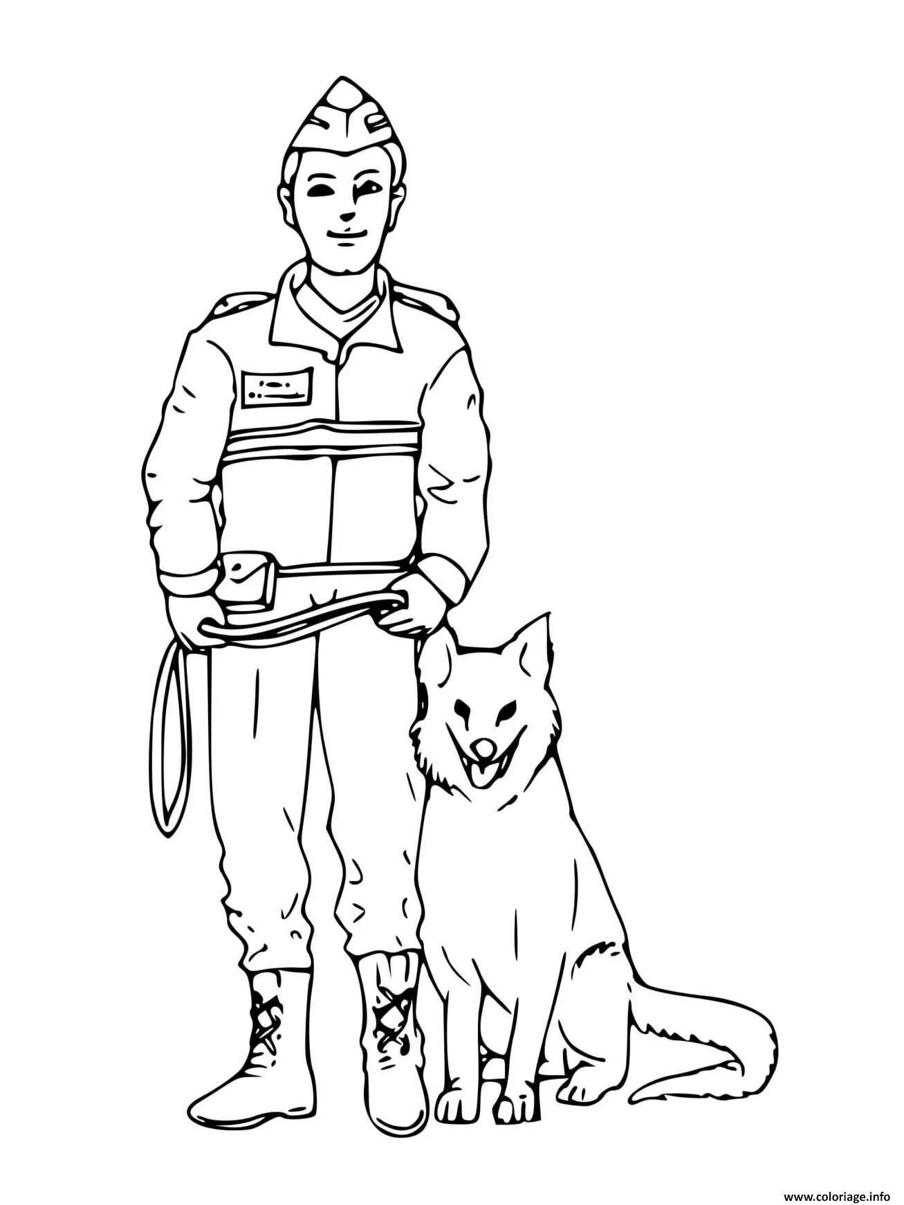 Coloring page elegant Russian army soldiers