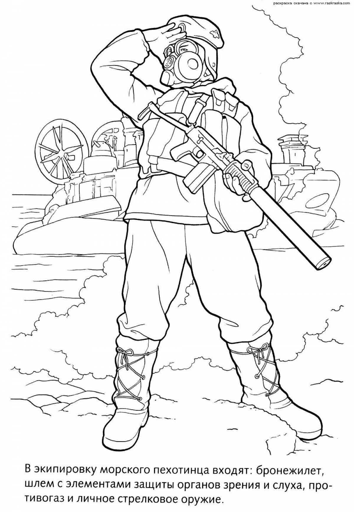 Russian army soldiers coloring page