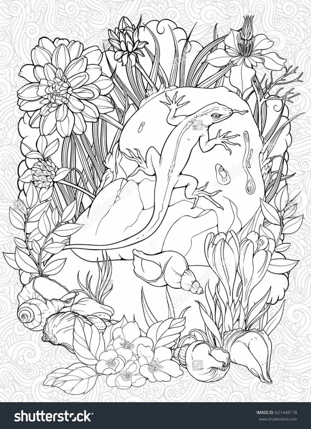 Playful coloring book based on Bazhov's fairy tales