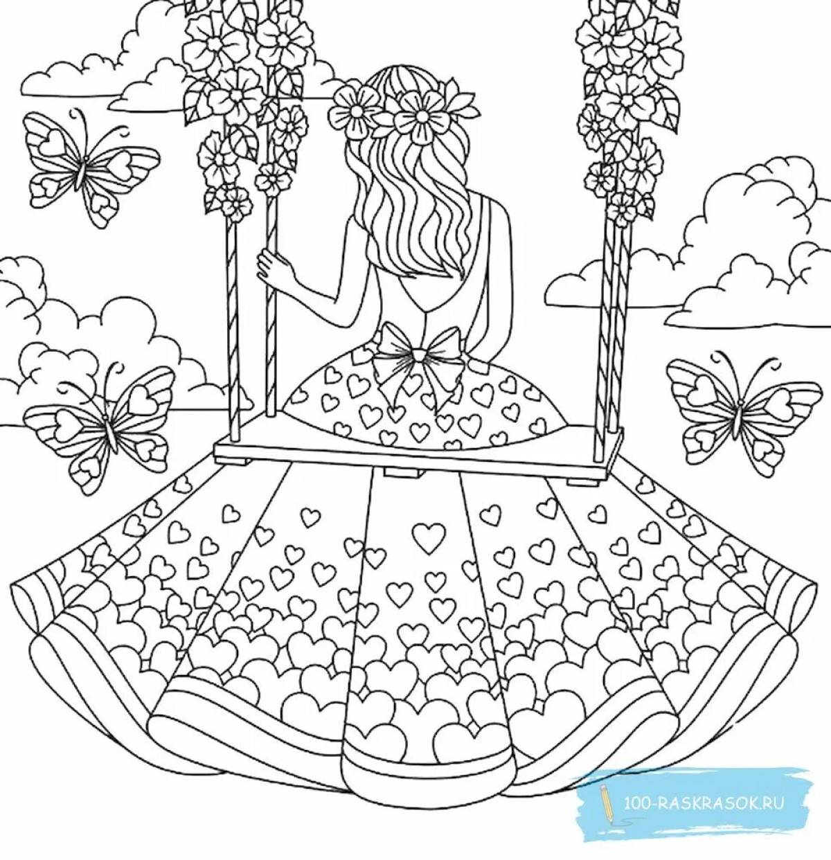 Раскраска Причудливая цветная раскраска для девочек 12 лет