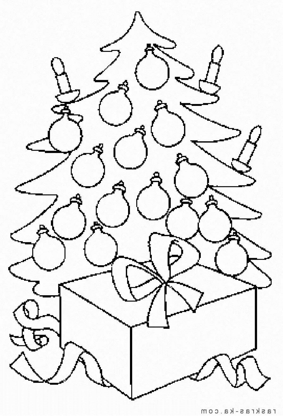 Dazzling Christmas tree with balls for kids