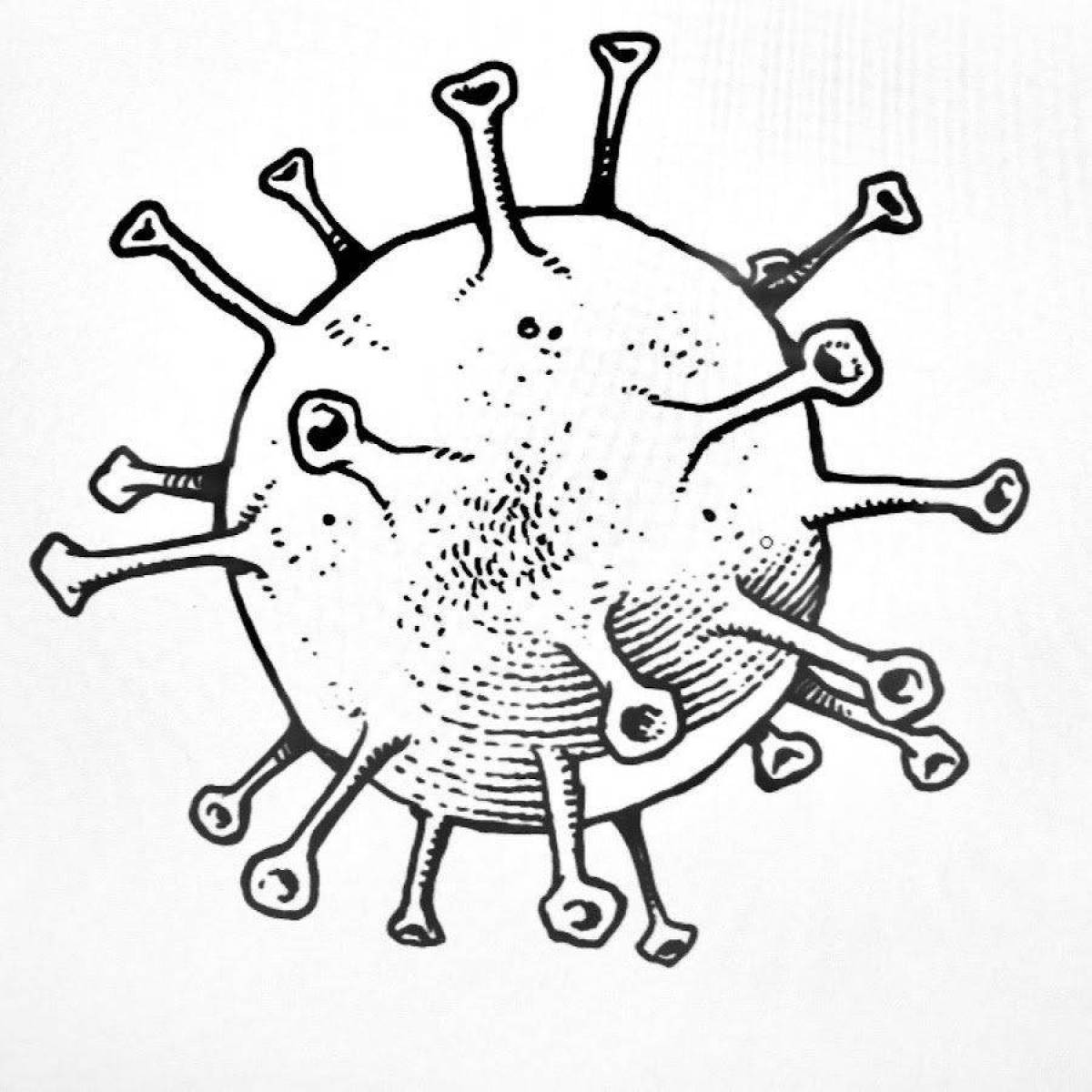 Colorful and fun virus and microbe coloring pages