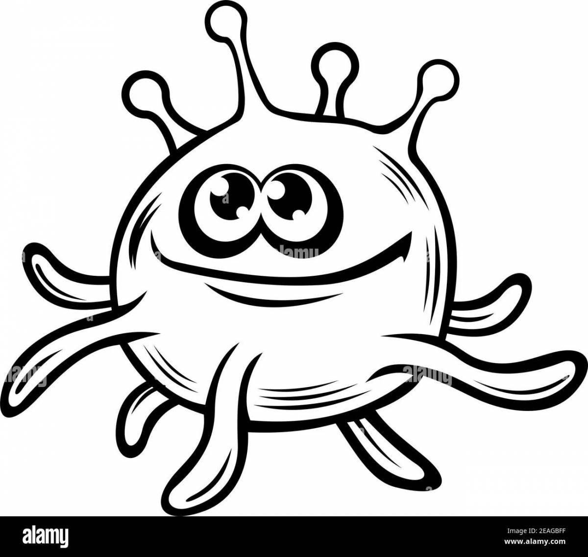 Раскраска Красочные и стимулирующие раскраски вирусов и микробов