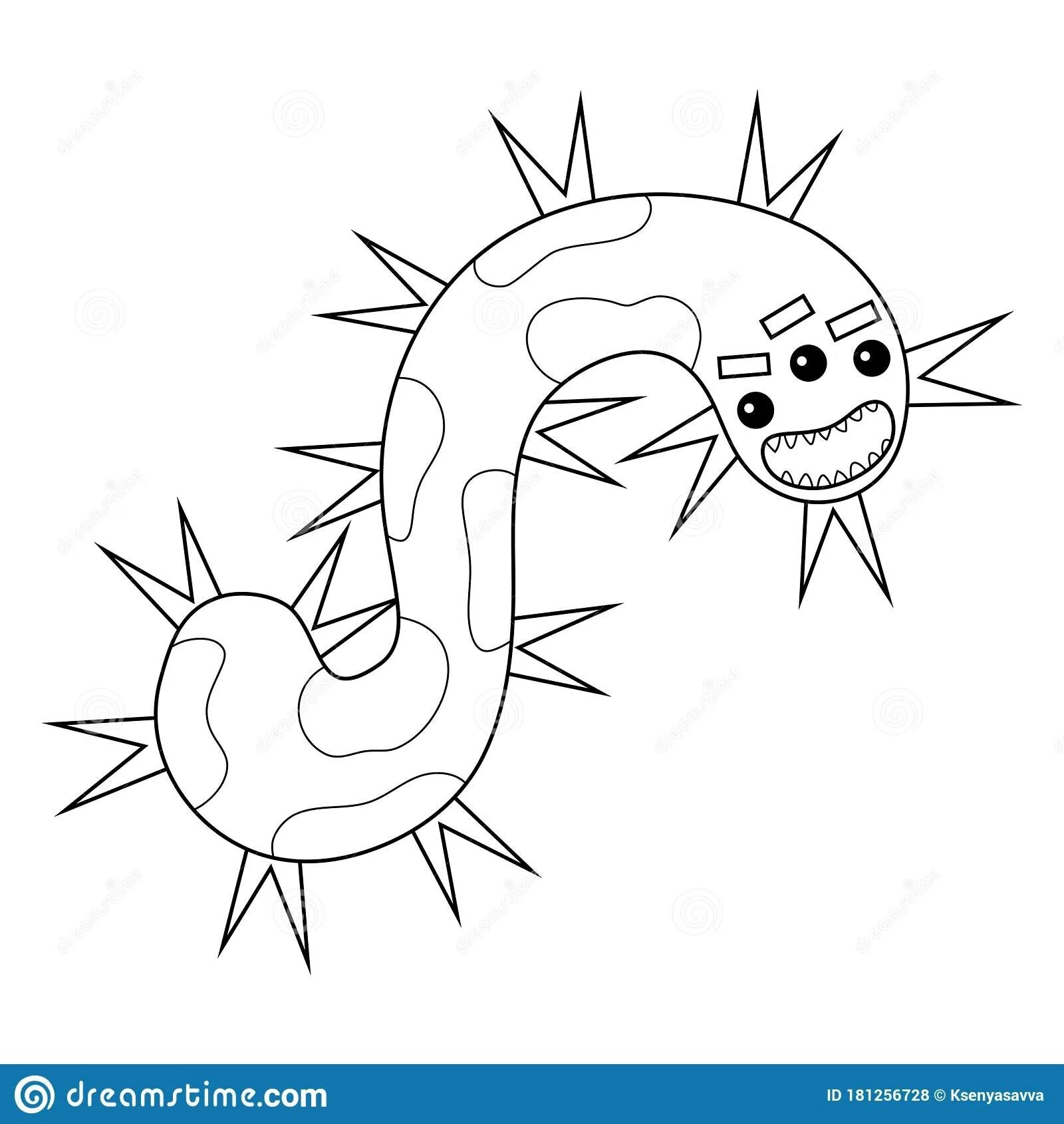 Раскраска Красочные и бодрящие вирусы и микробы