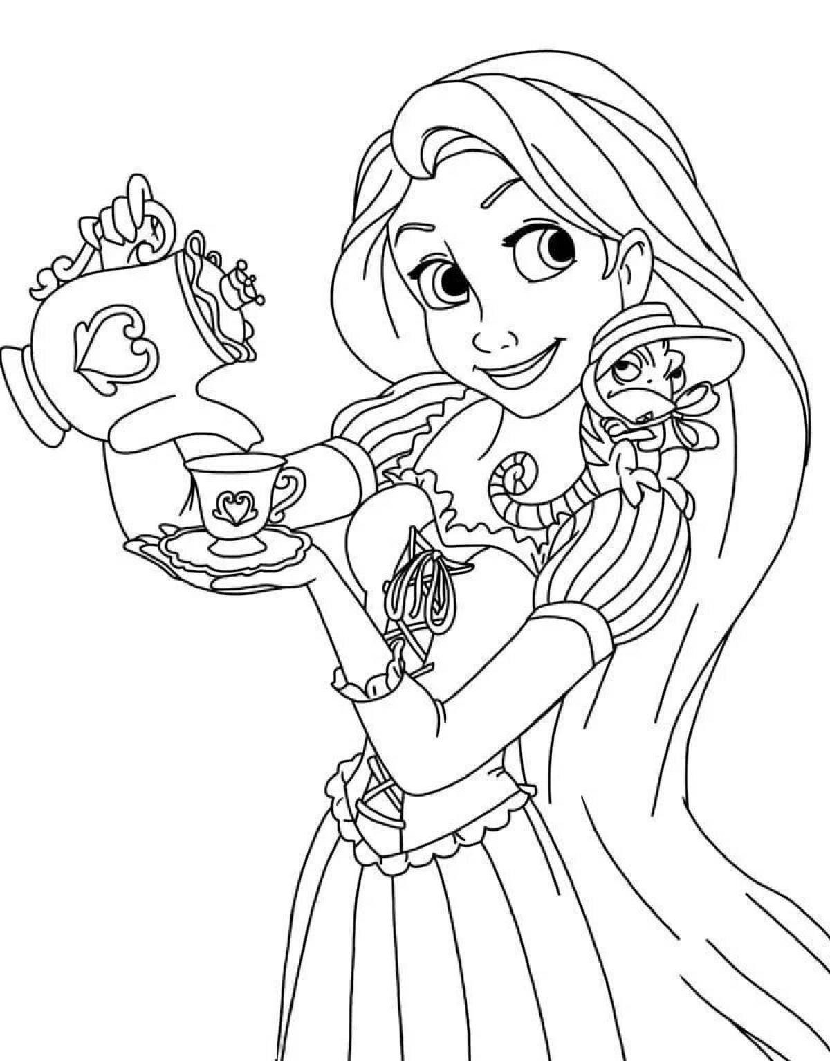 Serene princess coloring for girls 7 years old