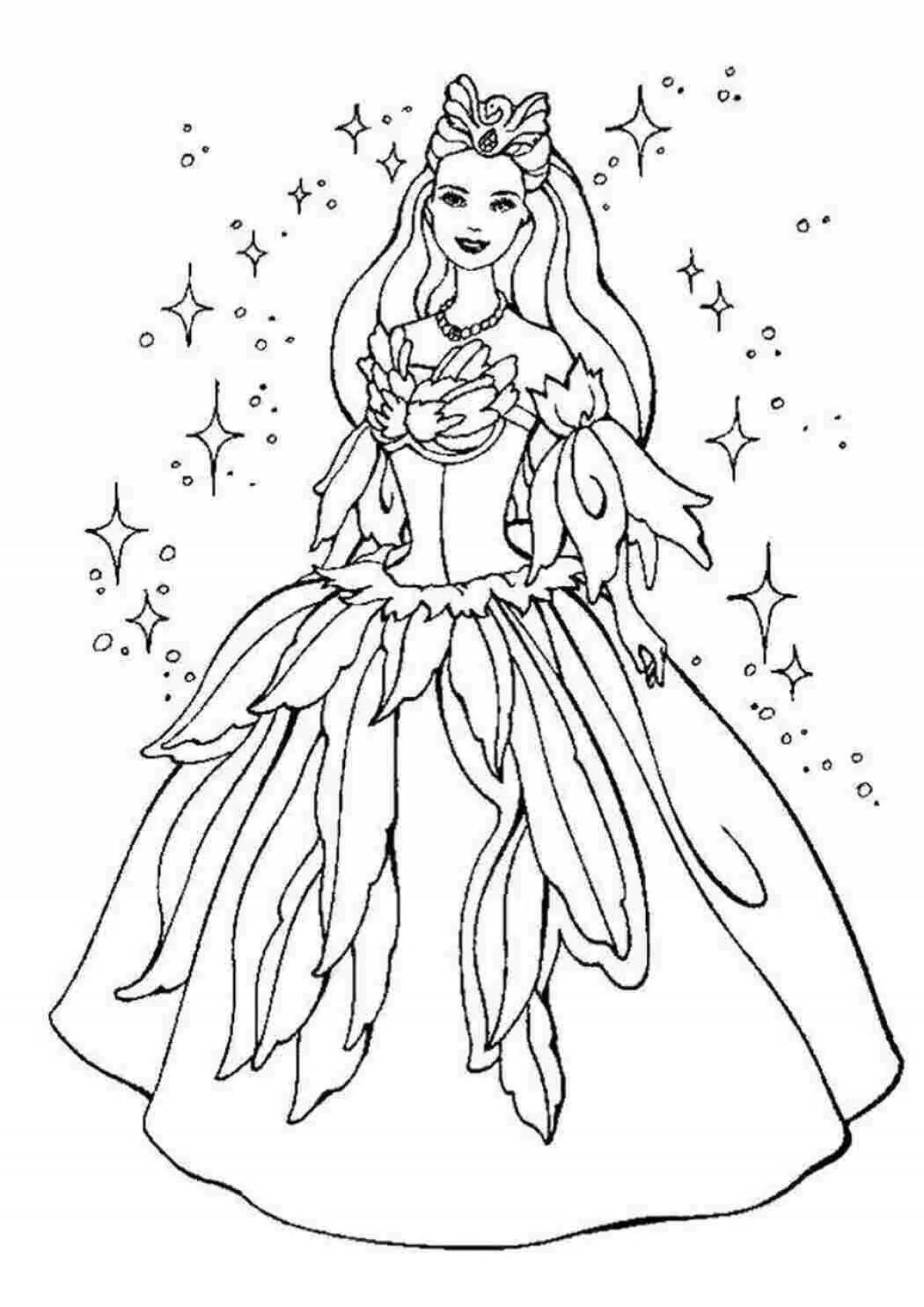 Colourful princess coloring pages for girls 7 years old