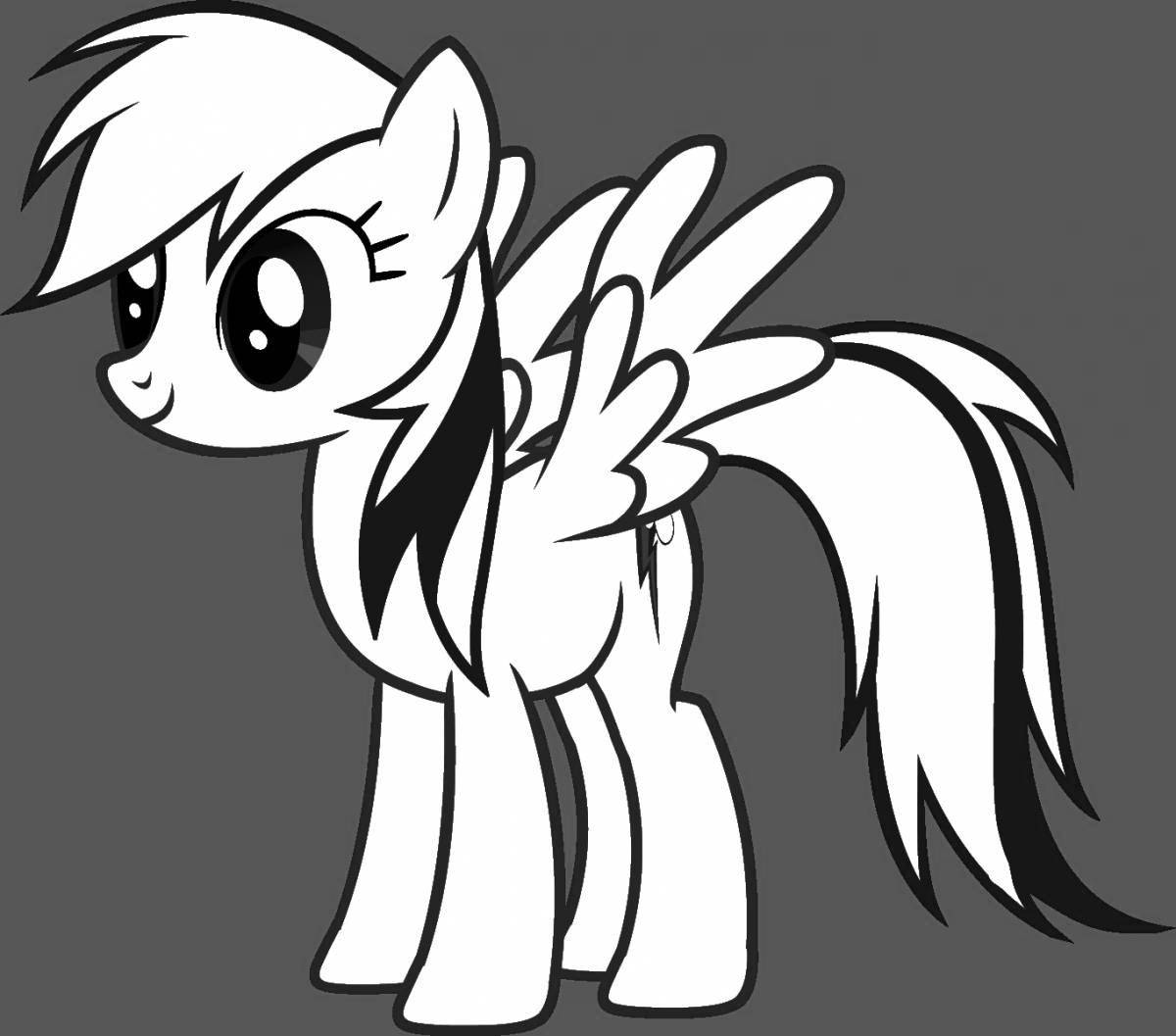 Outstanding cute pony coloring page for kids
