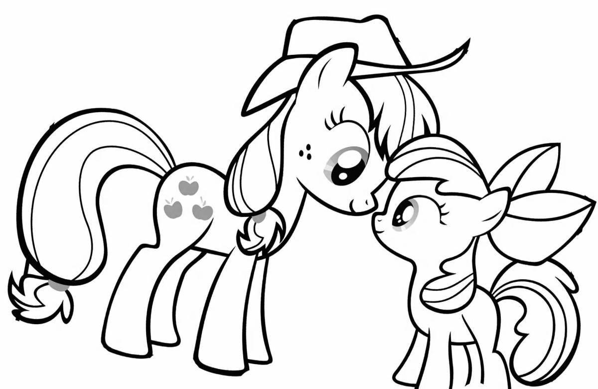 Relaxing cute pony coloring for kids