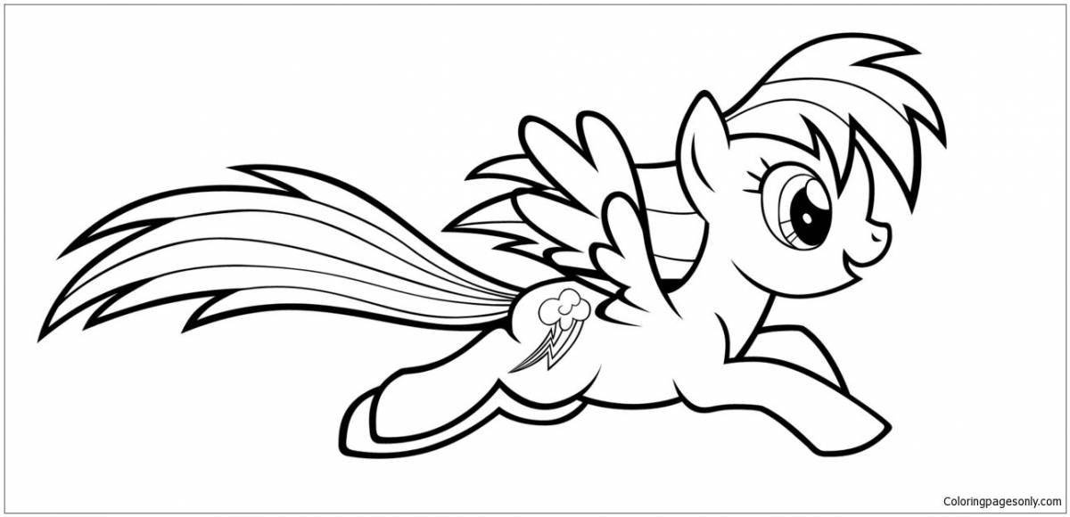 Sparkling cute pony coloring for kids