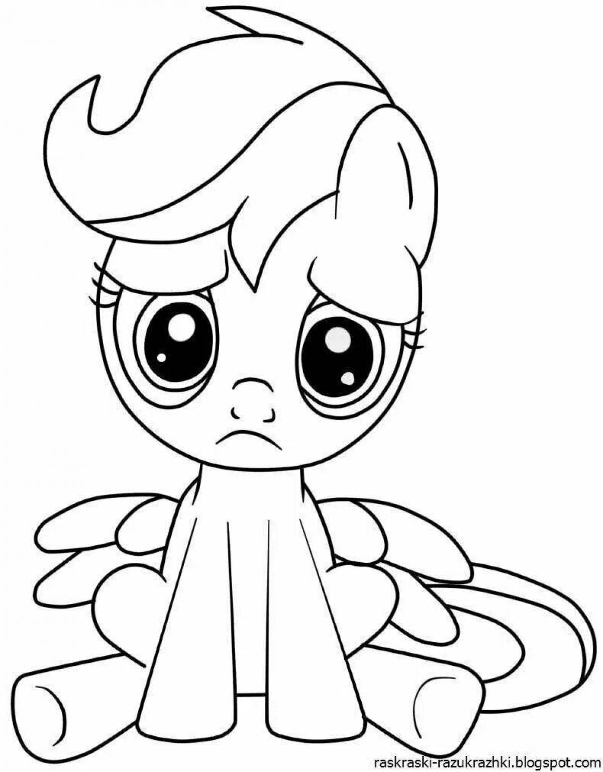 Delicate cute pony coloring for kids