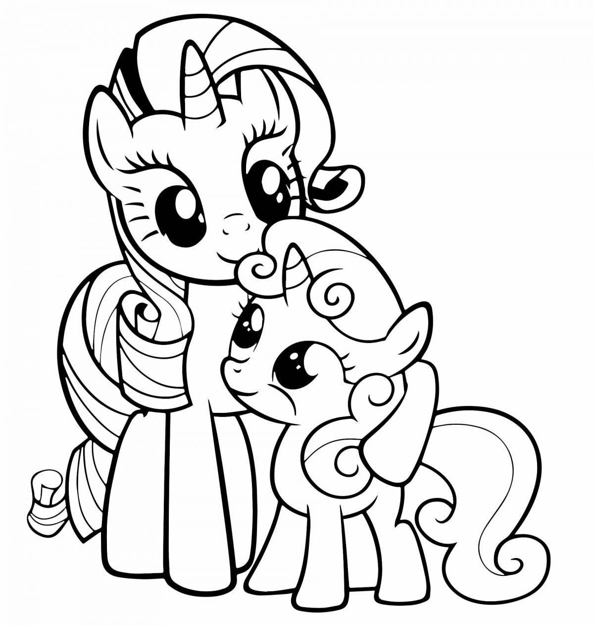 Fancy cute pony coloring for kids