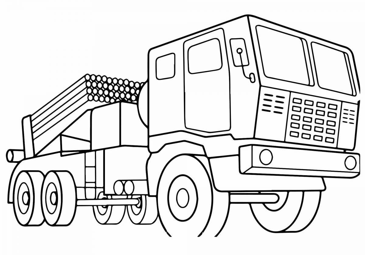 Славный военный грузовик раскраски для детей