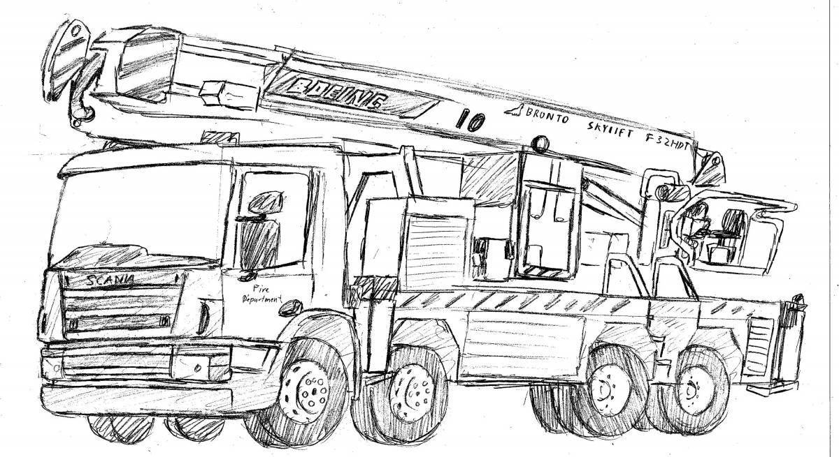 Animated military truck coloring pages for kids
