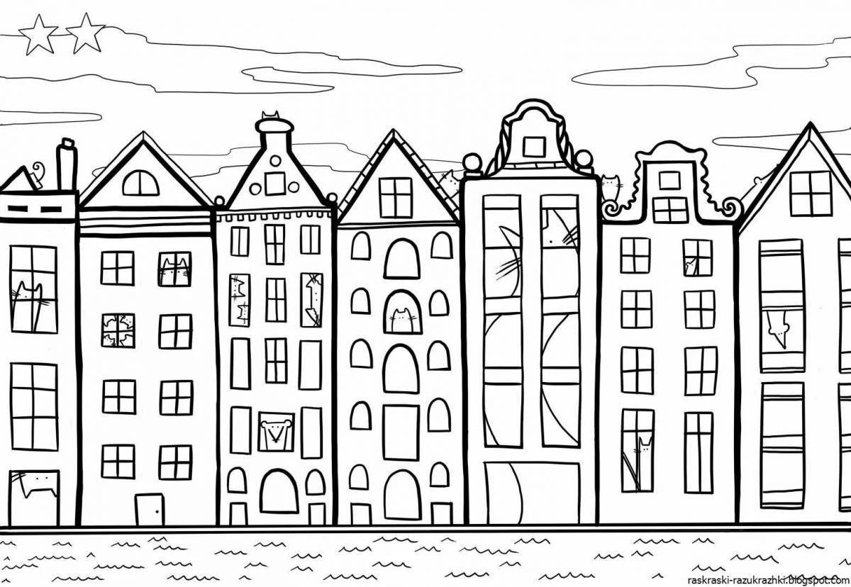 Fabulous city street coloring pages for kids