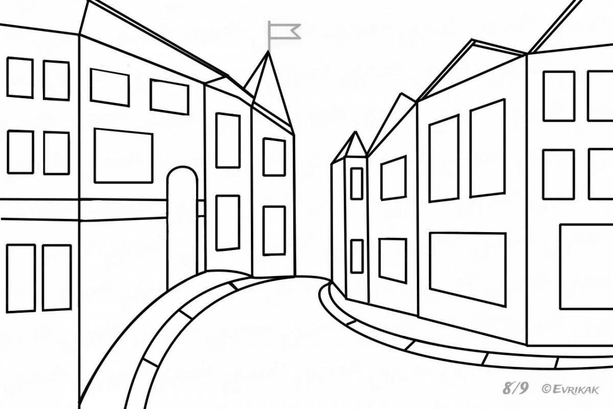Incredible city street coloring pages for kids