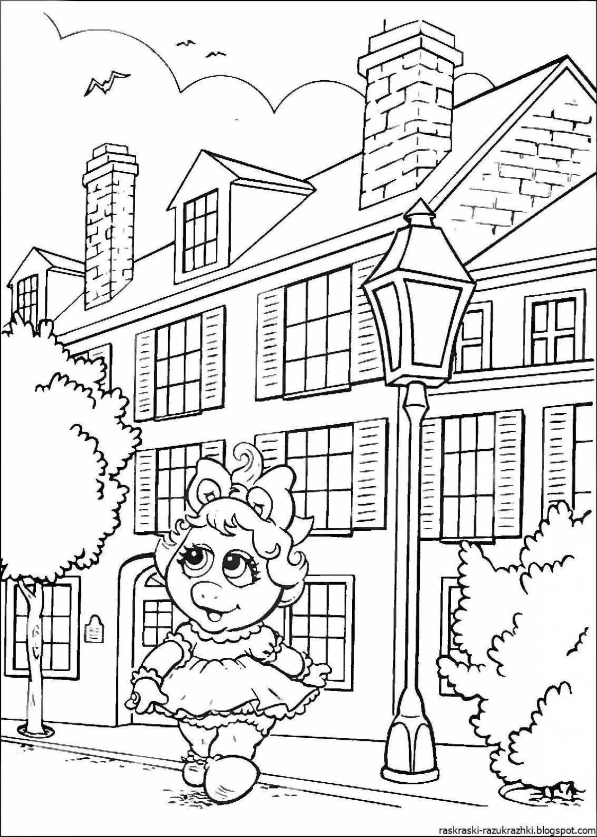 Wonderful city street coloring pages for kids