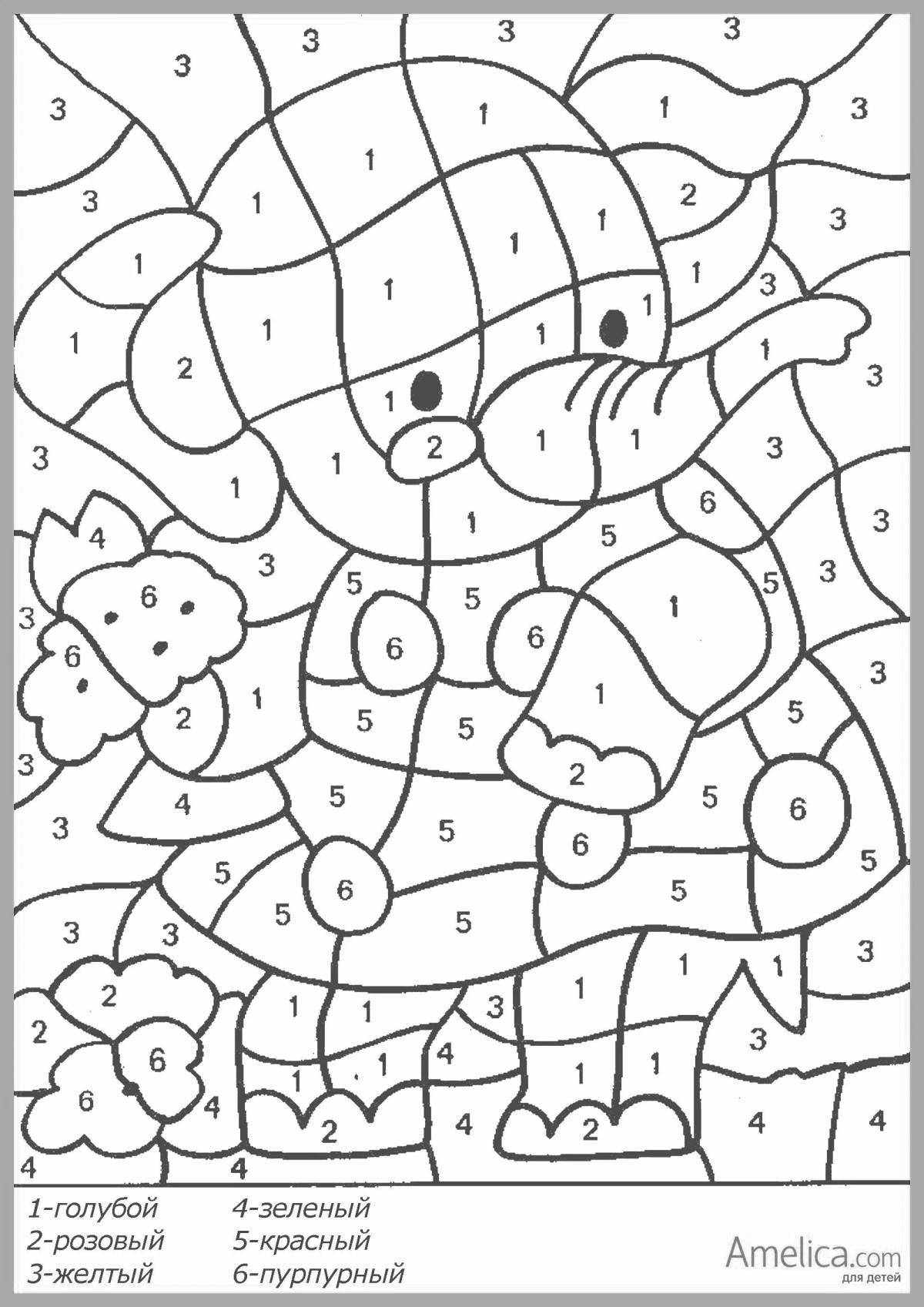 Creative coloring by numbers for kids 5-7 years old